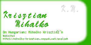 krisztian mihalko business card